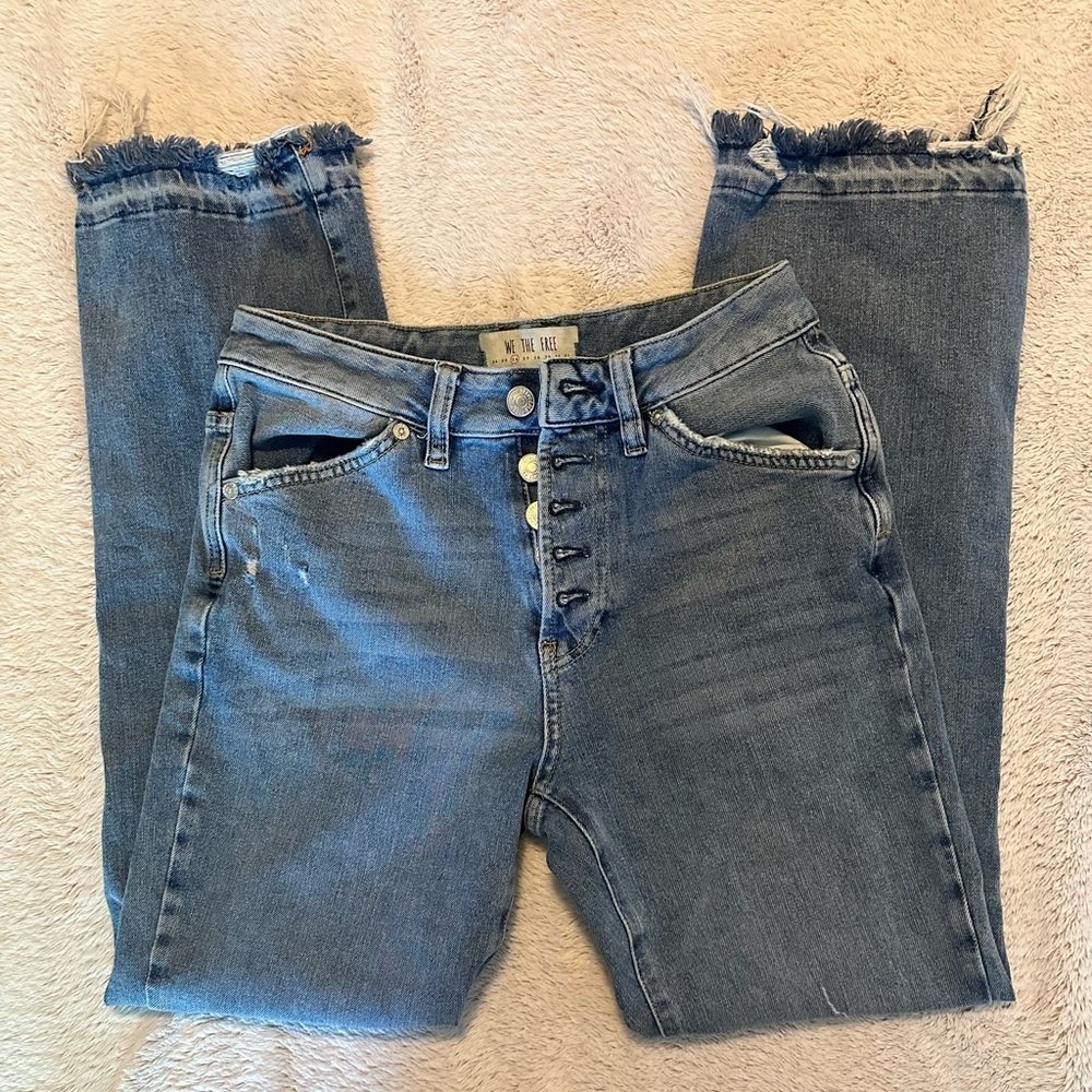Free People We the Free Women’s High Rise Button Fly Medium Denim Jeans